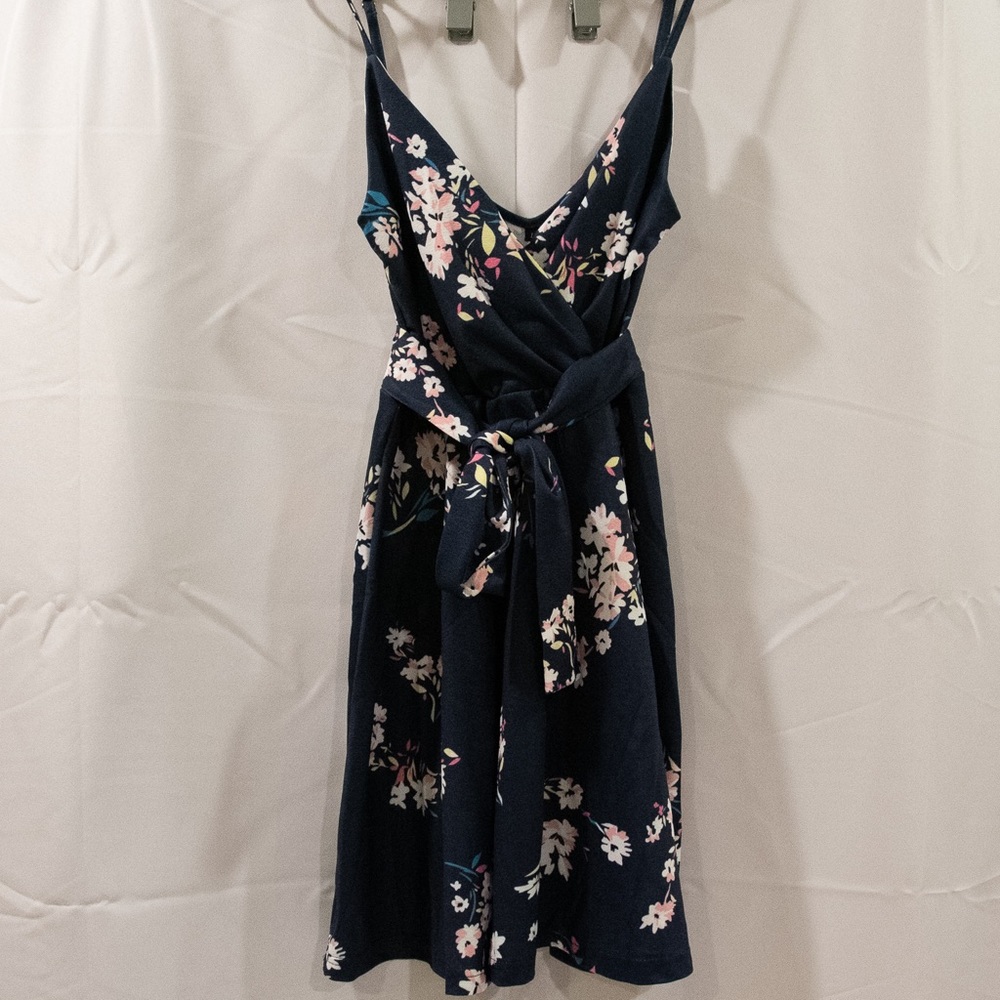 Dark blue, flower pattern sundress